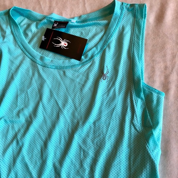 Spyder Women's Vista Tech Aqua Green T-Shirt - Picture 3 of 4